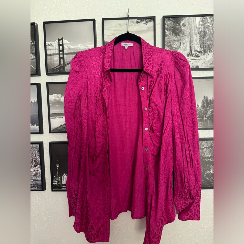 Pretty Pink Satin Shirt in Medium